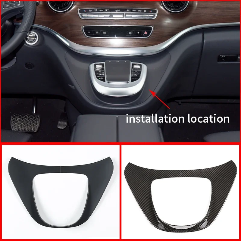 

For Mercedes Benz V Class W447 V250 V260 15-2022 ABS Carbon Fiber Car Central Control Multimedia Panel Trim Stickers Accessories