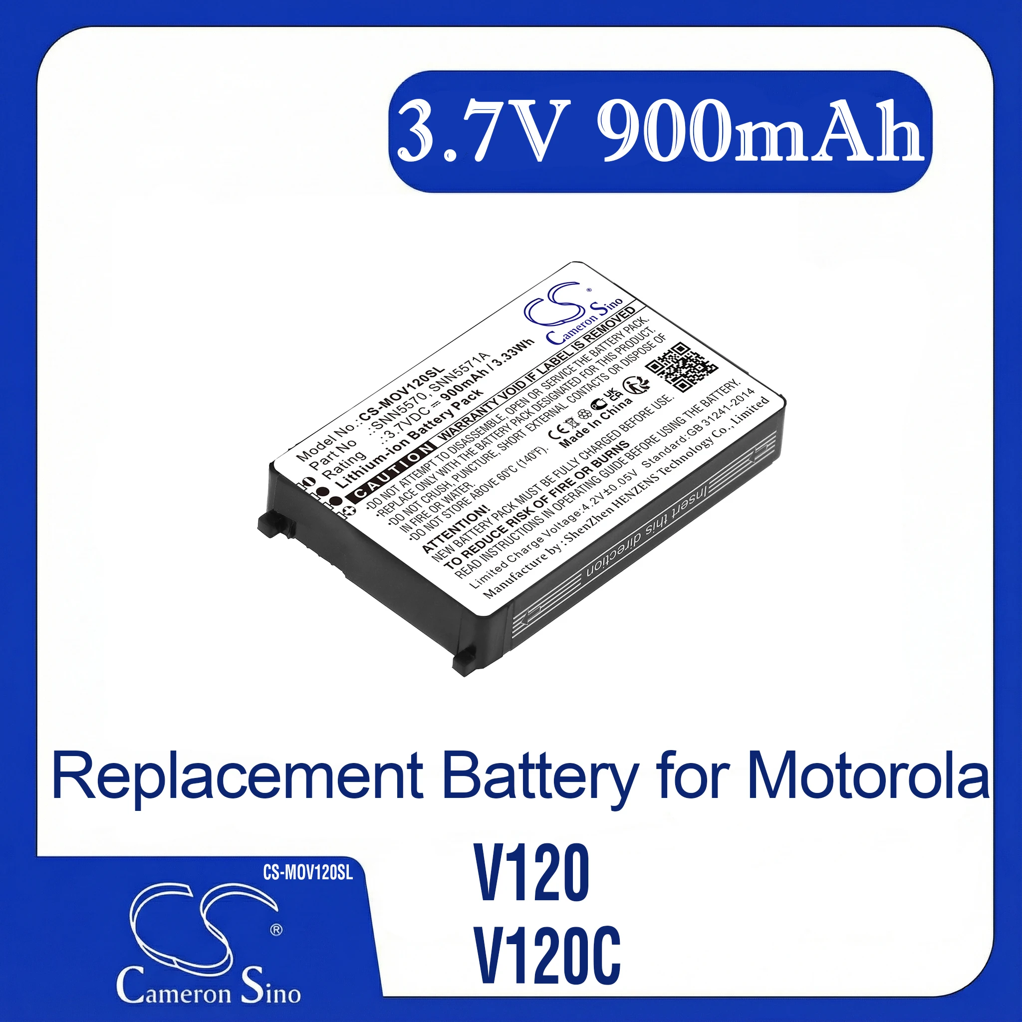 

Cameron Sino Replacement Battery for Motorola CS-MOV120SL, Fits P/N V120, V120C, V120D, V120e, V120t, V120x