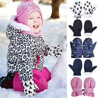 Waterproof Windproof Snow Gloves For Kids Toddler Snow Cartoon Gloves For Kids Baby Winter Mittens For Girls Boys Ropa De Niña