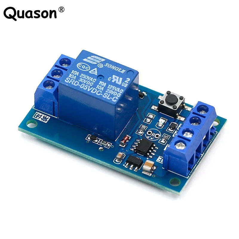 5V/12V/24V Single Bond Button Bistable Relay Module Modified Car Start and Stop Self-Locking Switch One Key