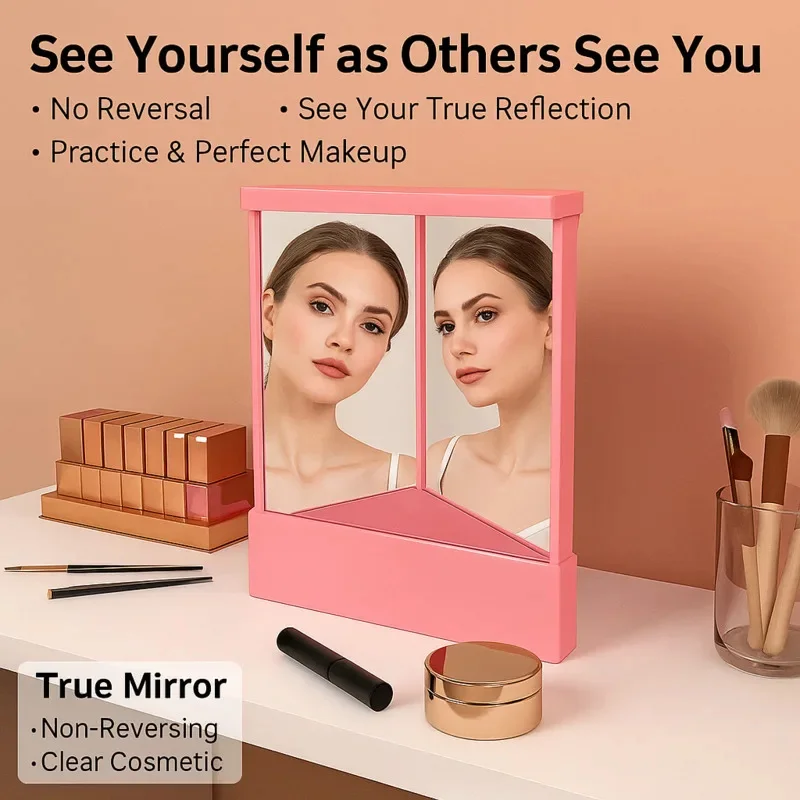 

Accurate Reflection True Mirror For Makeup And Hair Styling, Modern Desktop Cosmetic Mirror For Bedroom Or Salon
