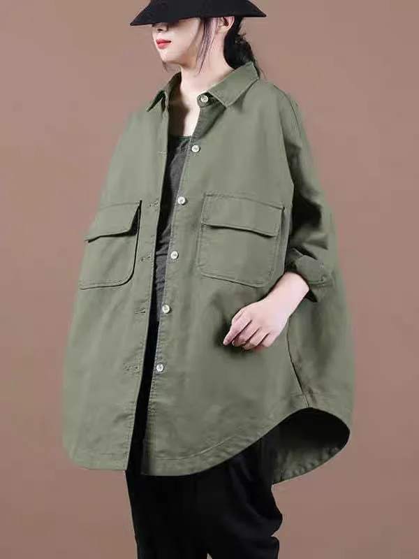 

SuperAen 2025 Autumn New Korean-style Loose Casual Fashion Single-breasted Asymmetrical Jacket Oversize Coats