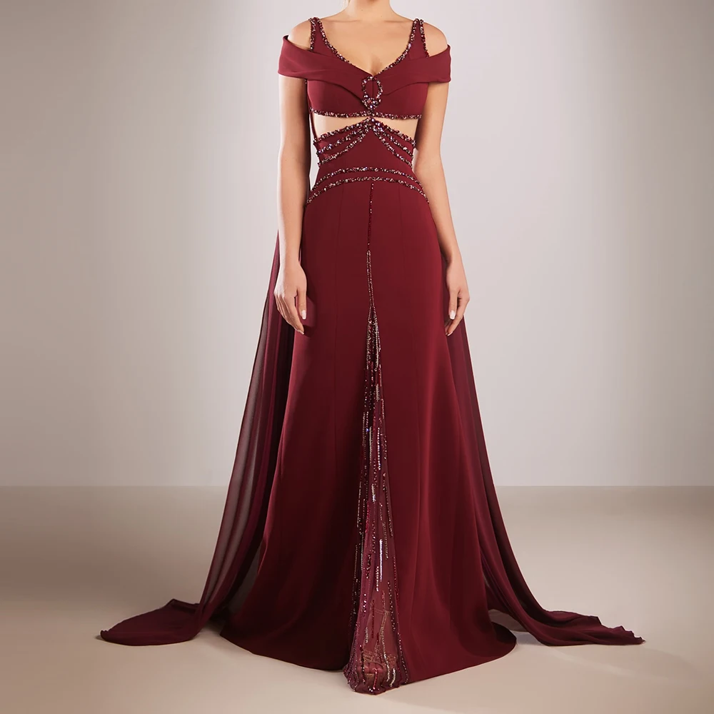 

Вечерние платья трапециевидной формы по индивидуальному заказу, длиной до пола, с v-образным вырезом, без рукавов, платье для выпускного вечера, модное простое драпированное вечернее платье с блестками и открытой спиной
