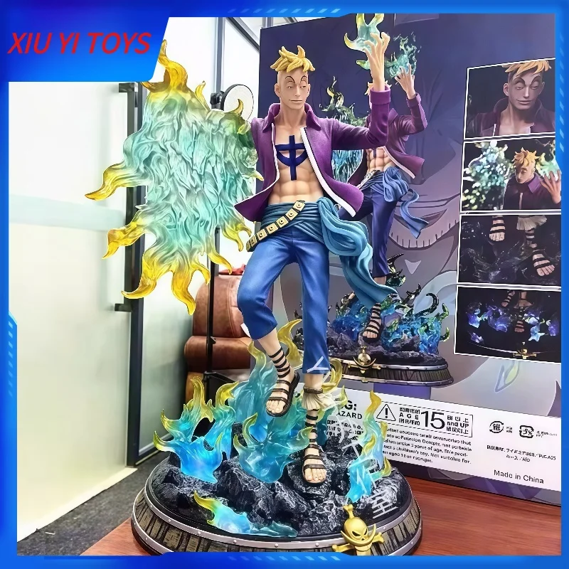 

42cm Anime One Piece Whitebeard Pirates Marco Battle Ver. Gk Pvc Action Figure Manga Statue Collection Model Glow Toys Doll Gift