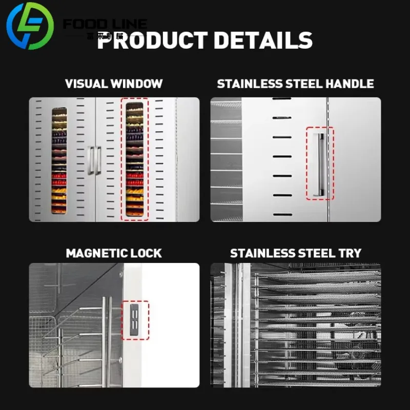 80 Layers Large Capacity Digital Control Stainless Steel Food Drying Machine Dehydrator Industrial Fruit