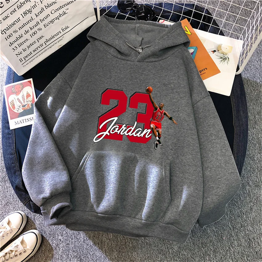 Women Hoodies Jordan 23 Printed Sweatshirt Fleece Casual Pullover Unisex Streetwear Harajuku Male Hoody Clothes Sportswear