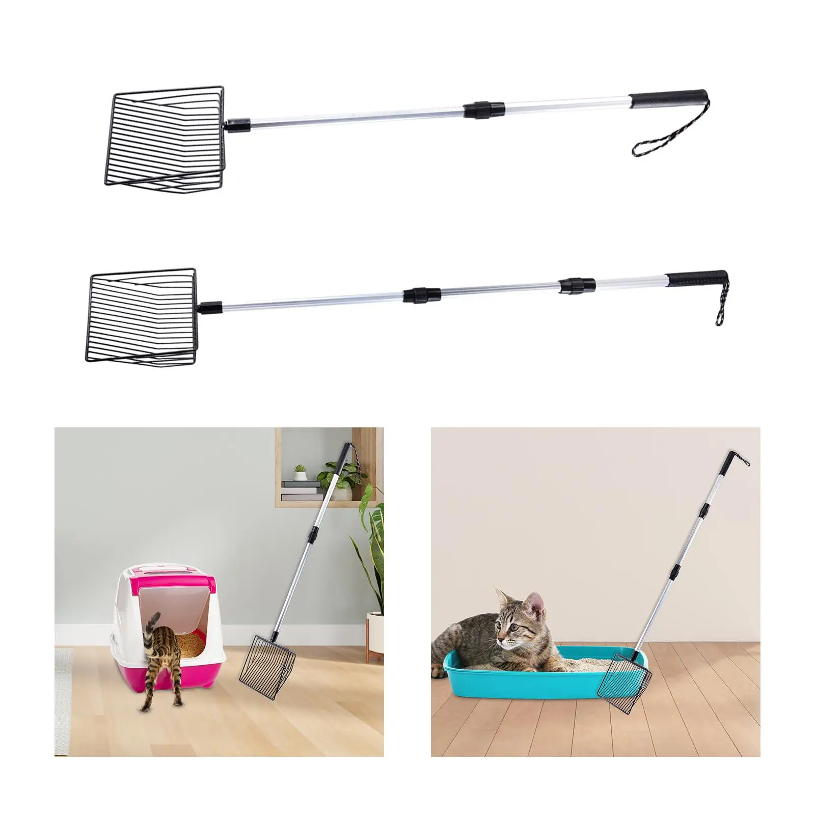 Extendable Cat Litter Scoops Nonstick Detachable Portable Sifting Litter Scooper for Puppy Kittens Pets Supplies Kitty Bunny