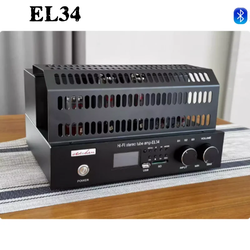 

Old Chen EL34 Single End Class A 10W * 2 Bluetooth USB Card Non destructive Player Gallbladder Electronic Tube Amplifier