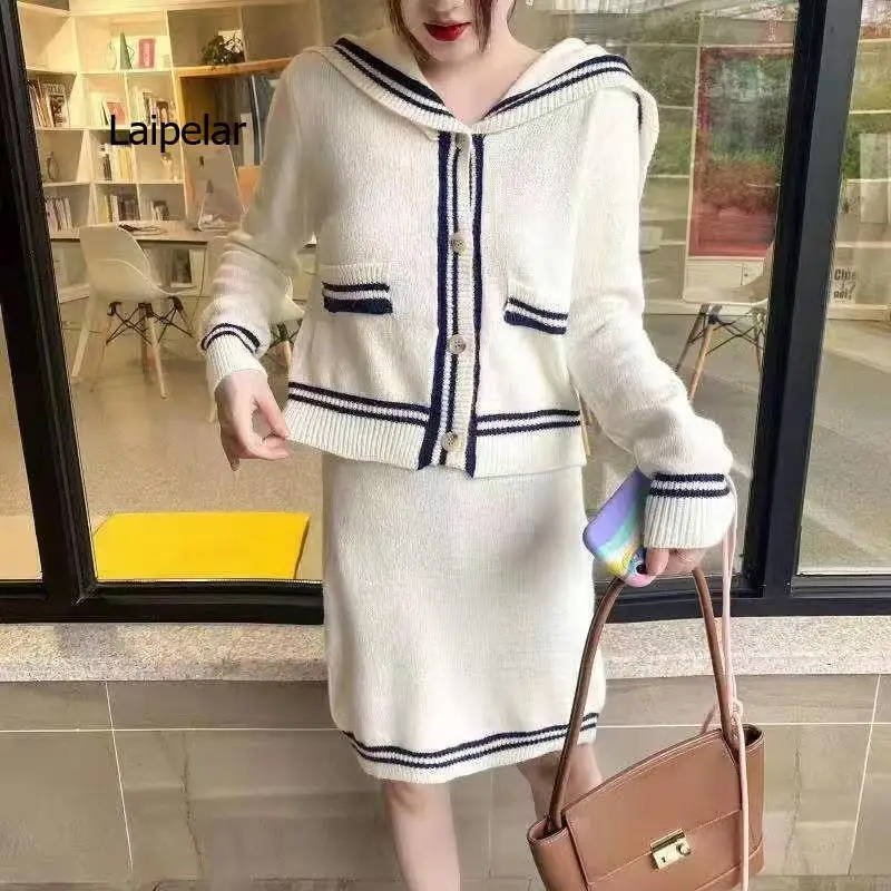 New Fashion Women Casual Solid High Street Hollow Out Long Sleeve Sweater And White Sexy Slim Mini Dress