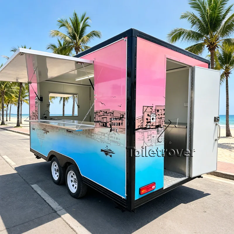 

Usa Most Popular Ice Cream Food Cart Street Bbq Food Trailer Fast Food Truck Trailer Commercial Food Truck with Air Conditioner