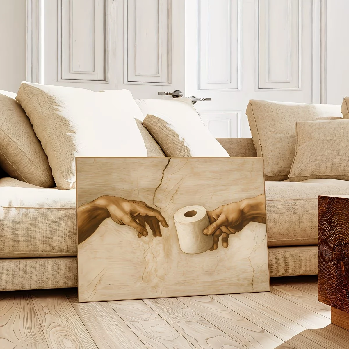 Retro Humorous Toilet Paper Wa - Home Decor Wallpaper ulasan dan harga