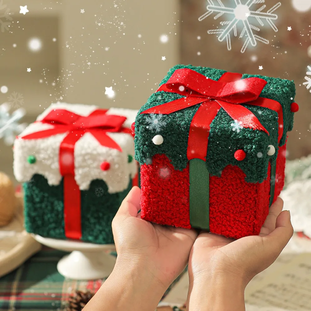 1 Stück Samt Weihnachtsgeschenkbox für Heiligabend Neujahr Frühlingsfest Geburtstag Karneval Apfel Süßigkeiten Geschenkverpackung Geschenkbox
