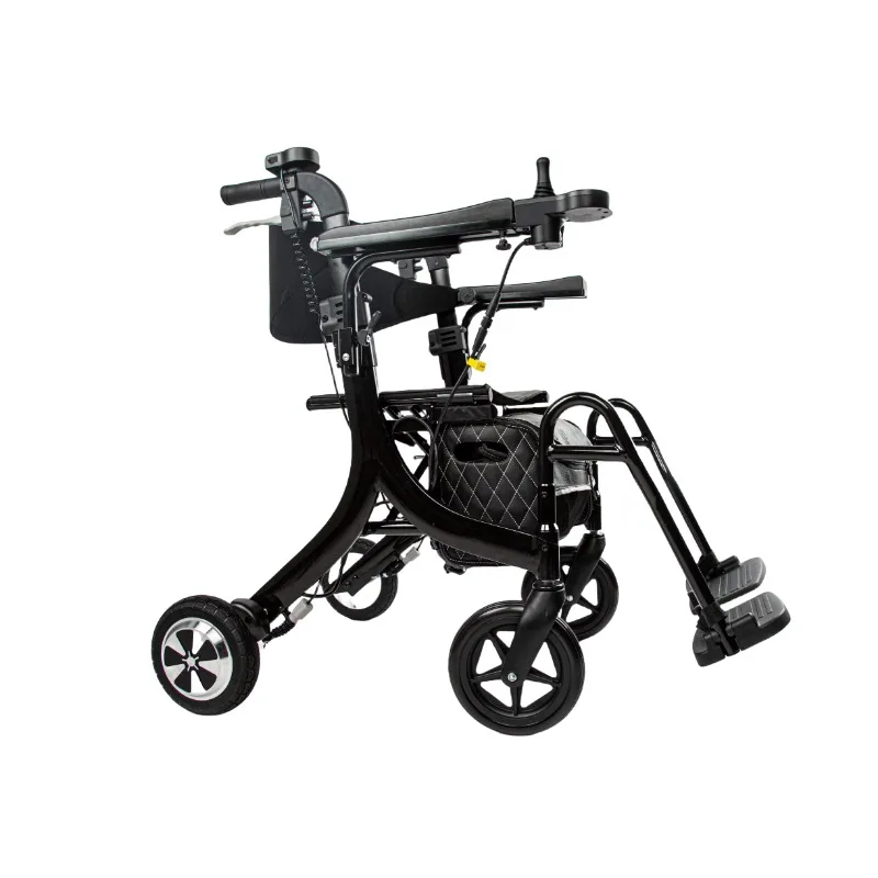 Lightweight Portable Folding Electric Wheelchair 10A Aluminium  5 in 1 Electric Rollator Walker for Disabled With Seat Elderly