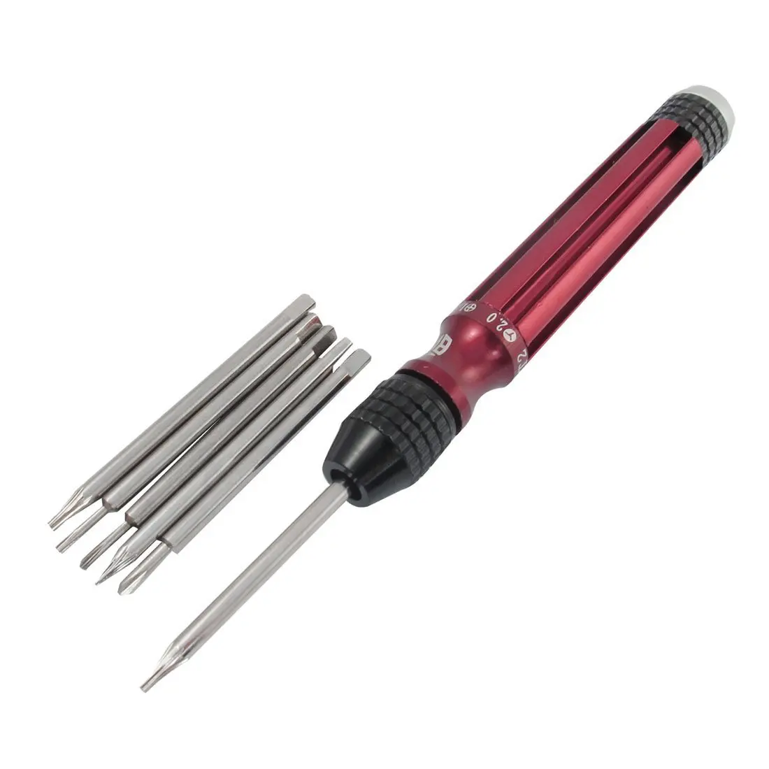 

SODIAL(R) 7 in 1 Set Nonslip Red Black Handle Torx T2 T5 T6 Screwdriver Bits