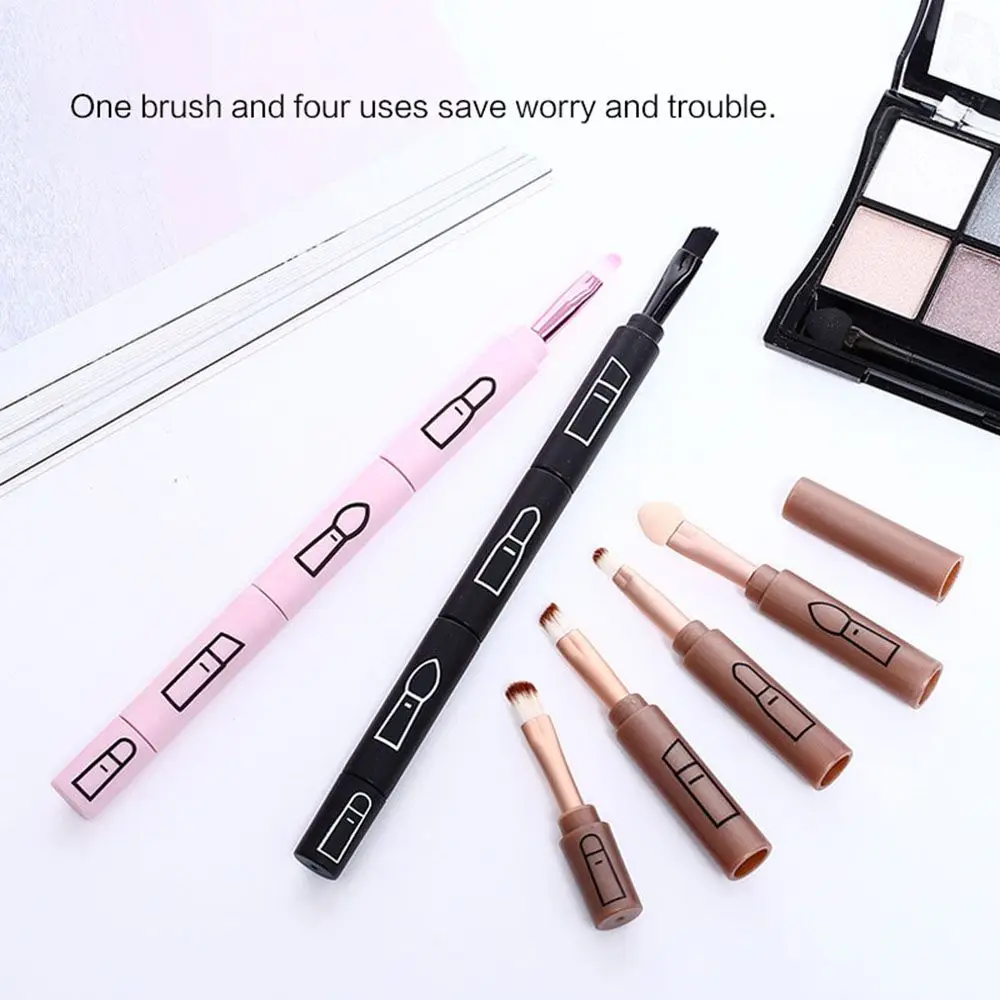 Outdoor Travel Cosmetic Tools Retractable Eye Shadow Brush Makeup Brush Eyeliner Brush Lip Brush
