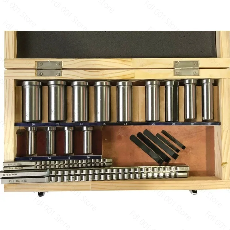 HSS Metric Keyway Cutting Tool for CNC Machine Precision, Broach Set, 22Pcs