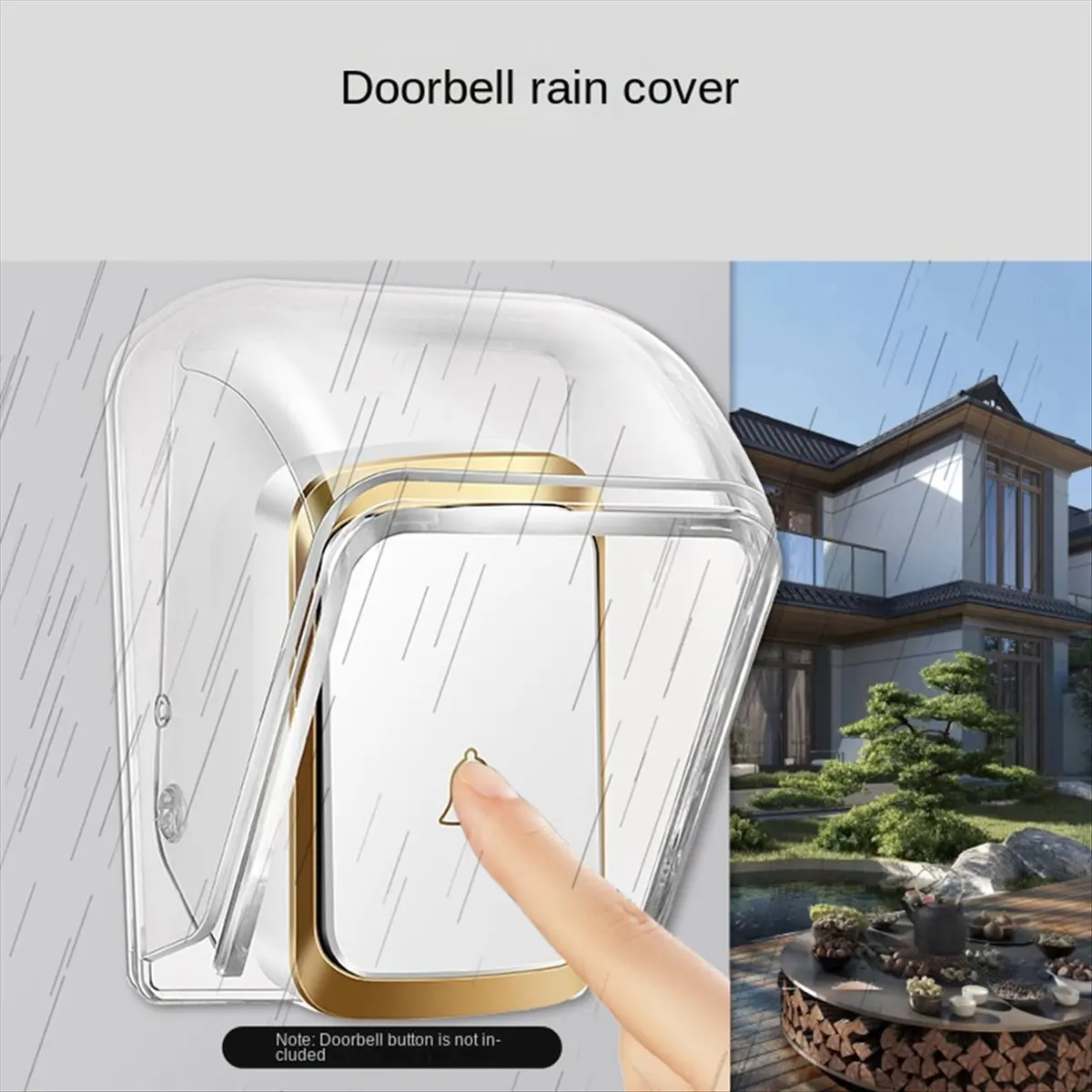 ●Doorbell Rain Cover Outdoor Transparent Waterproof Cover Transparent Outdoor Wireless Rainproof Doorbell Box