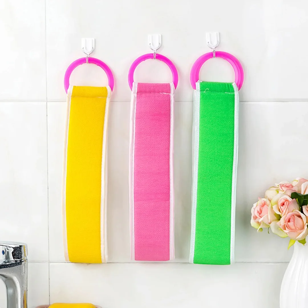 1 قطعة شريط دش مزدوج الوجهين منشفة الجسم التقشير الظهر قطاع منشفة الظهر الغسيل منشفة دش حمام الجسم تنظيف أدوات الحمام