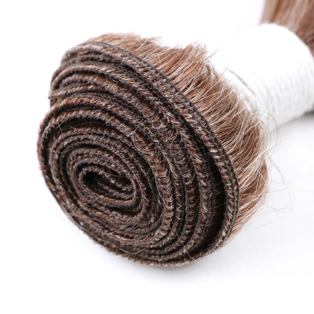 Pacotes de cabelo sintético longo reto para mulheres, tecer rabo de cavalo, extensões de trama, Ombre Brown, 22, 24, 26 Polegada, 3 Pacotes