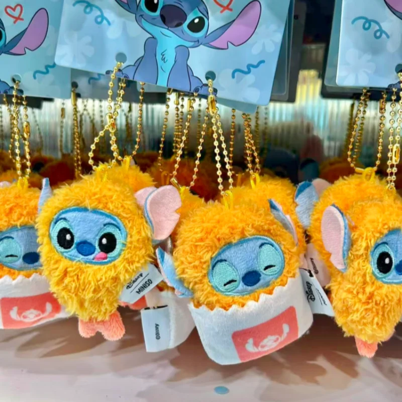 Echte Cartoon Stich Gebratene Garnelen Plüsch-schlüsselanhänger Anhänger Cartoon Kawaii Puppe Spielzeug Rucksack Hängen Ornament Dekor Nettes Geschenk Spielzeug
