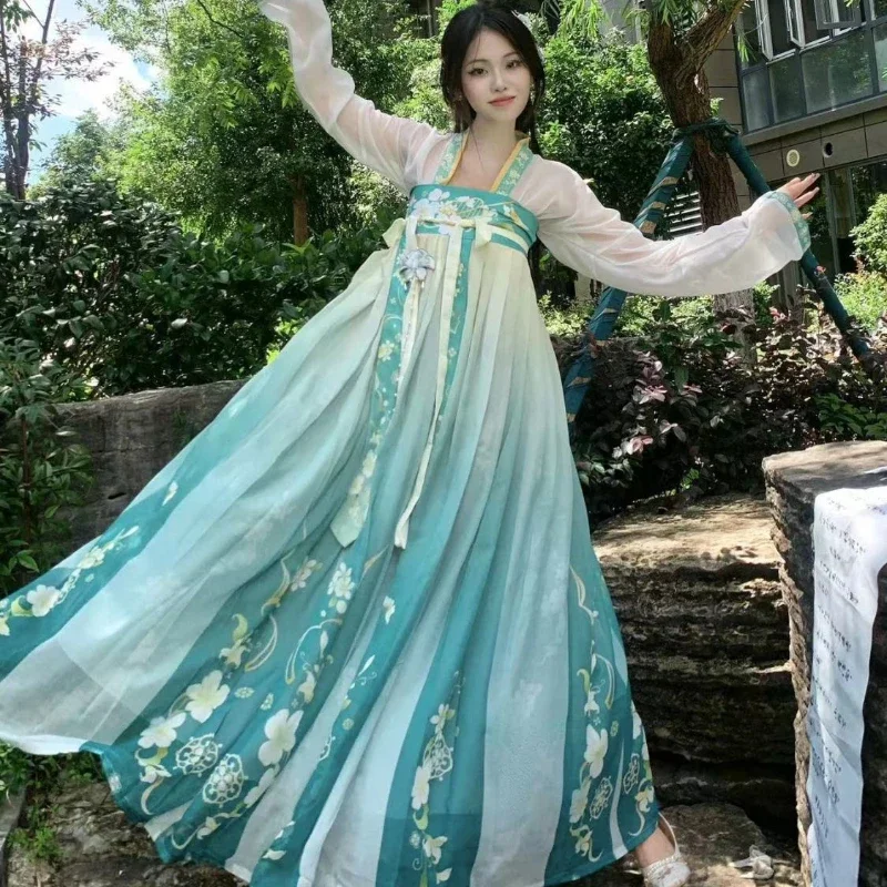Chinese Style Elegant Hanfu Dress Set Cosplay Fairy Costume Dress Tang Dynasty Traditional Women Vintage Princess Dance Robes