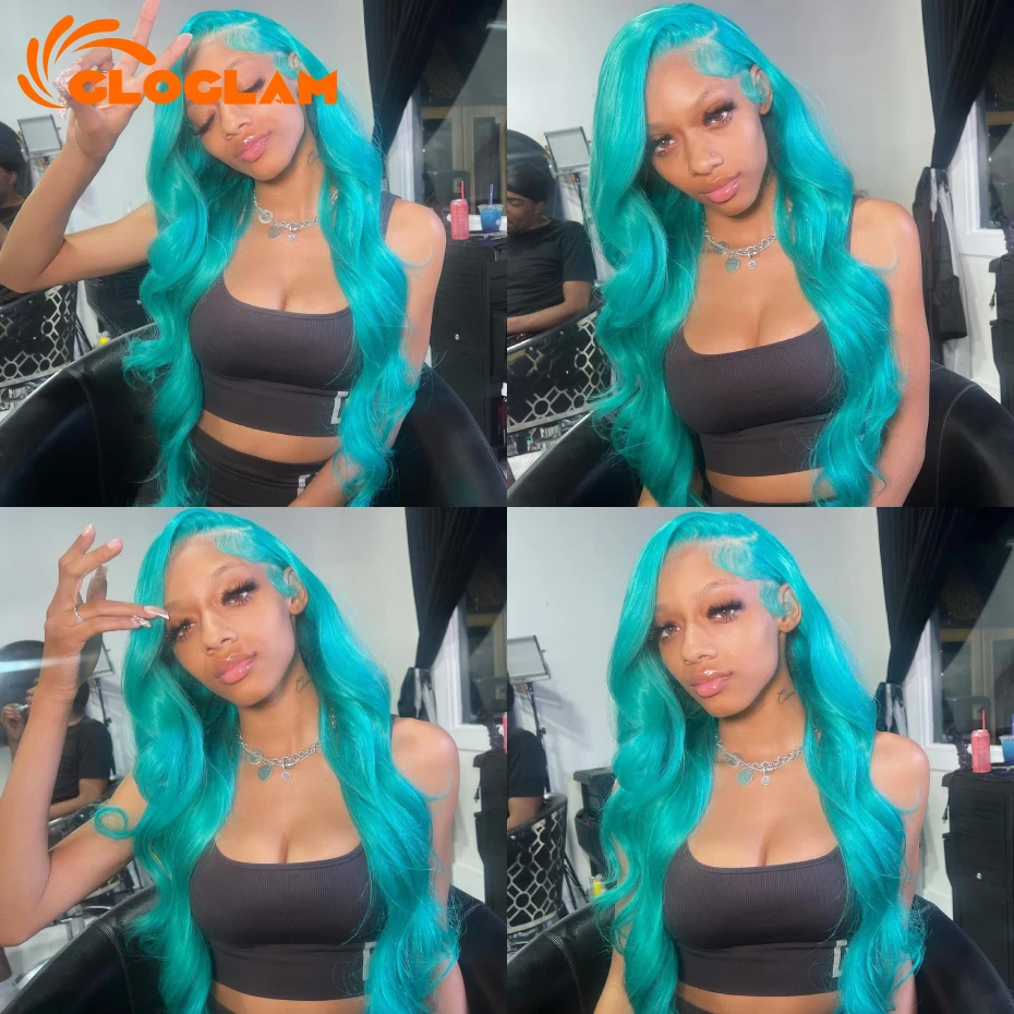 13x6 Light Green Blue Lace Front Human Hair Wig Body Wave Blonde Color 613 Lace Front Wig Human Hair Lace Frontal Wigs For Women