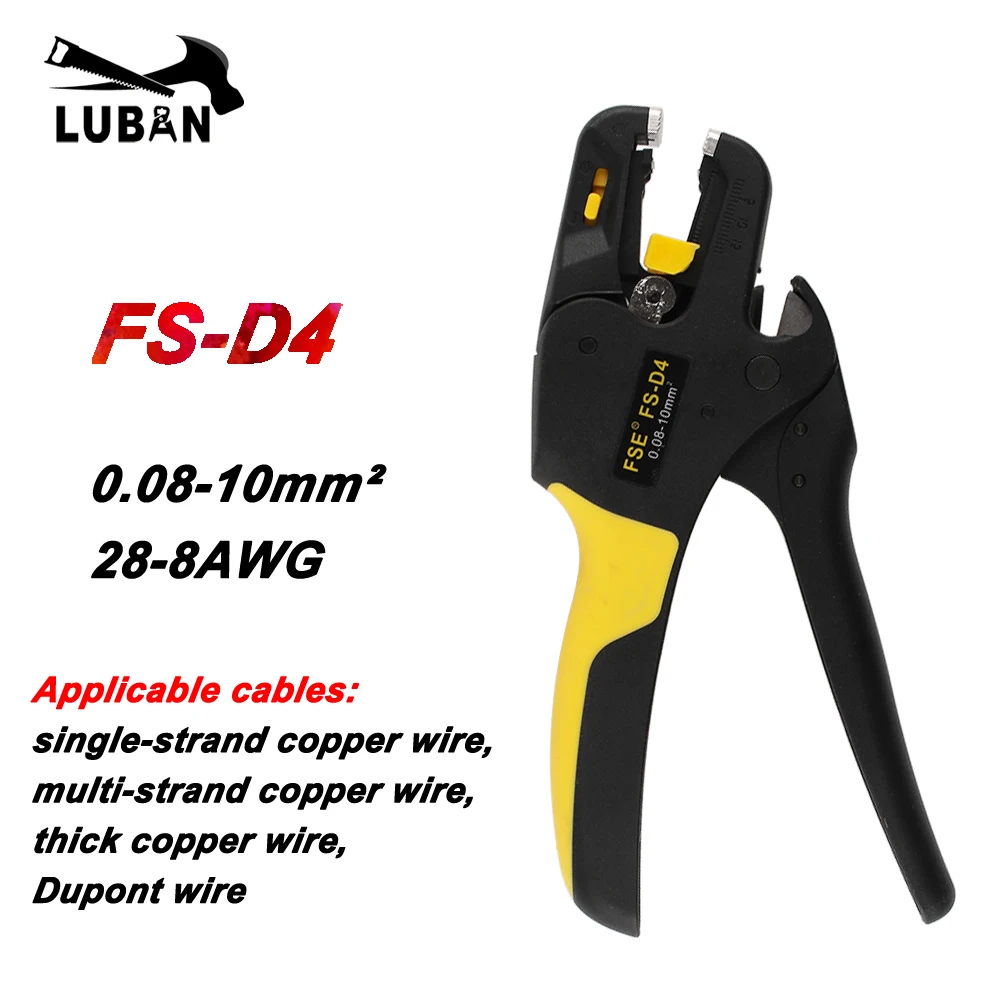 Wire Stripper เครื่องมือคีมตัดอัตโนมัติ0.08-10mm2 28-8AWG ตัดสายเคเบิลกรรไกร D4 Multitool ปรับความแม่นยำ