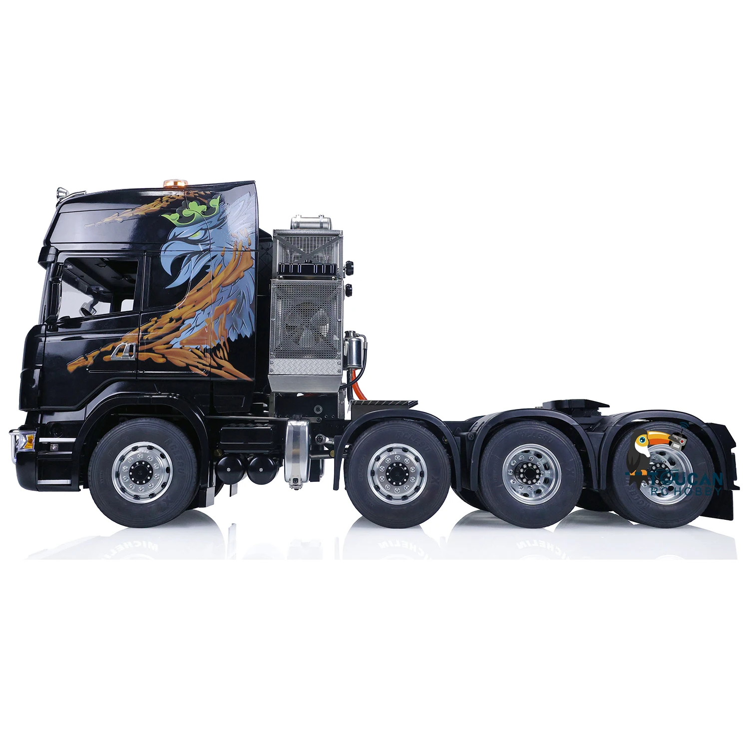 

RTR LESU 1/14 RC Tractor Truck 8X8 Metal Chassis Remote Control Model Customized Tamiyaya Car RC Toys Light Sound System Battery