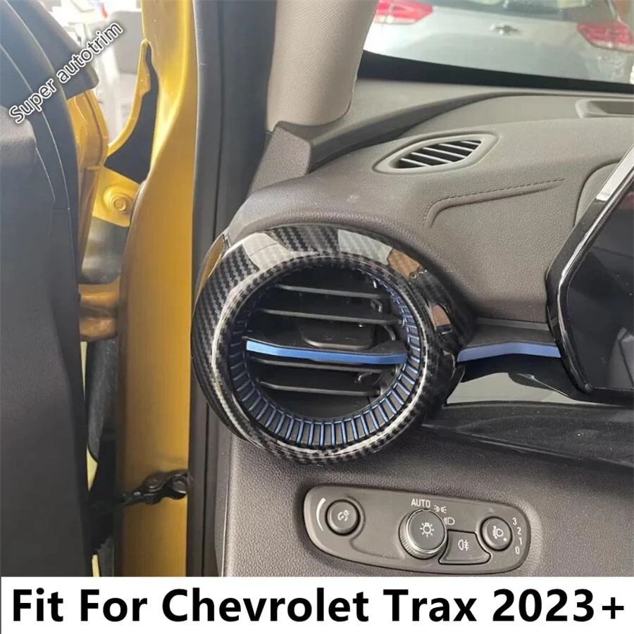 

Front Side Air AC Conditioning Vent Outlet Ring Cover Trim For Chevrolet Trax 2023 2024 Wood Grain / Carbon Fiber Accessories