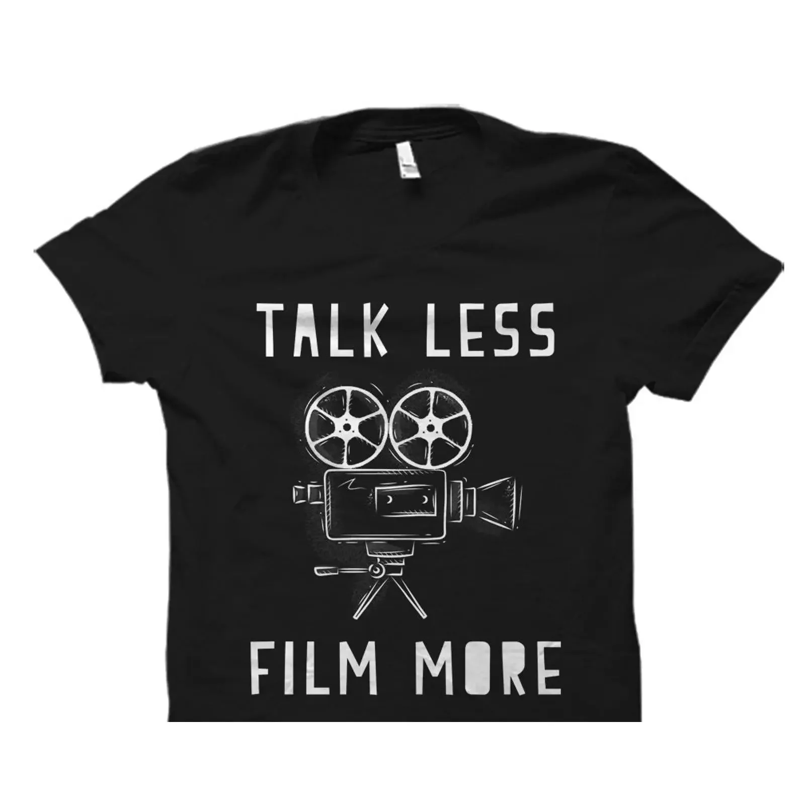 Talk Less Film More Vintage Movie Camera T Shirt Funny for Students Filmmaker Lovers vintage Washed designer clothes homme
