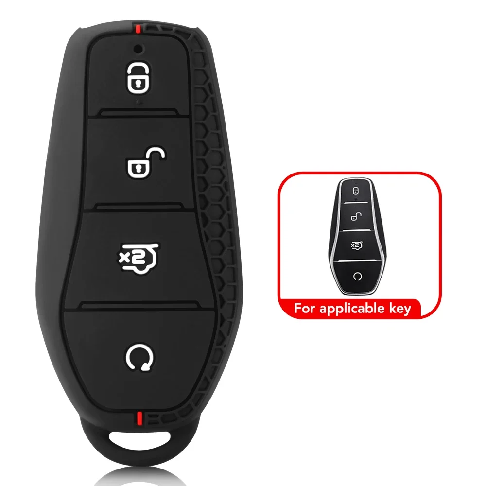Silicone Holder Chain Key Case Car Key Cover for BYD Atto 3 Han EV Dolphin Song PRO Max Tang DM Yuan Dolphin E2 Qin PLUS