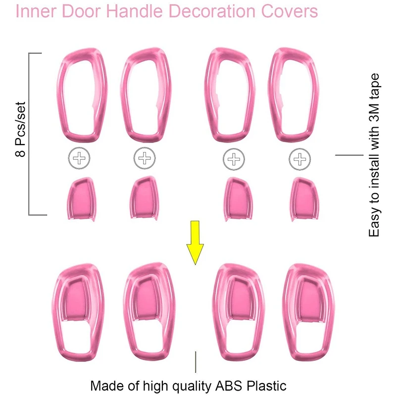 31Pcs Car Interior Accessories Decoration Set for Jeep Renegade 2015-2020 (Pink)