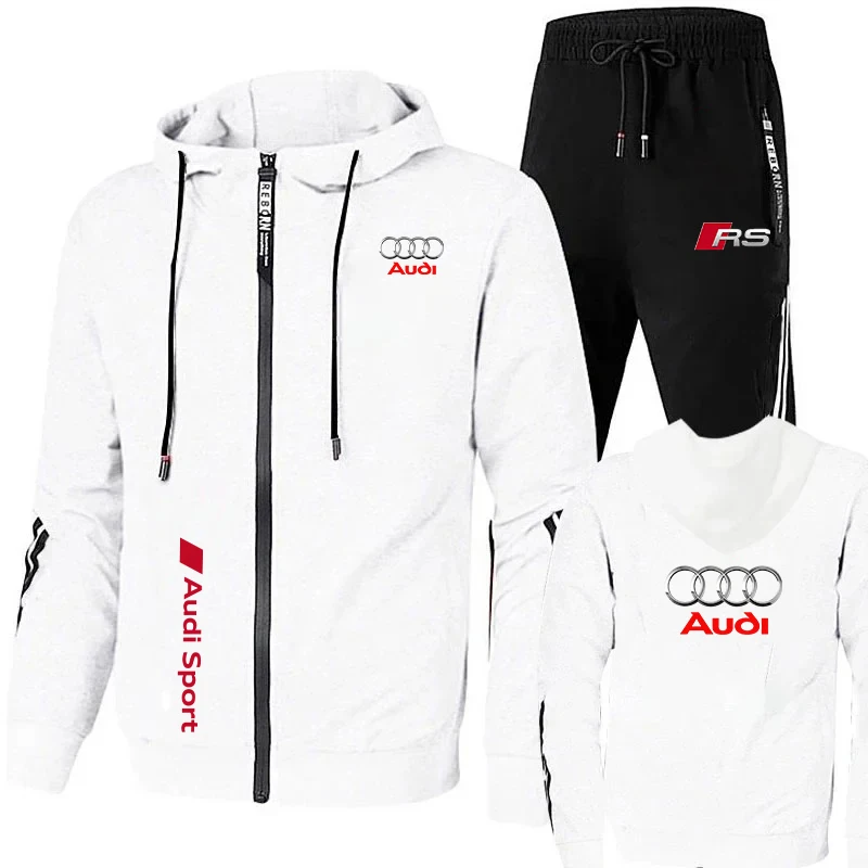 

Audi Hooded Knitted One-Piece Polyester Fabric Coat with Zipper And Multiple Pockets Casual Style