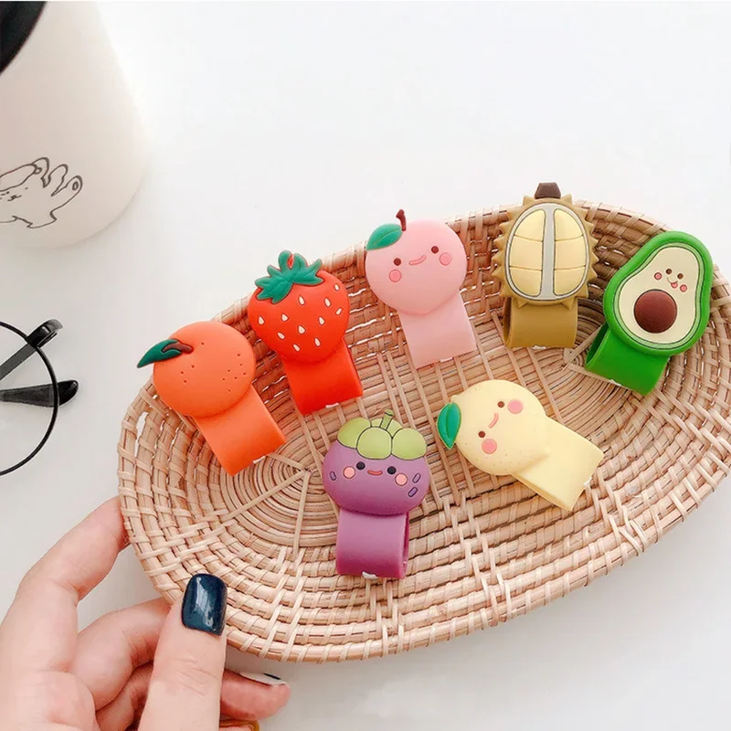 New Silicone Cable Winder Cable Organizer Bookmark Data Line Protector Clip Multi-function Fruit Flower Winder Headphone Storage