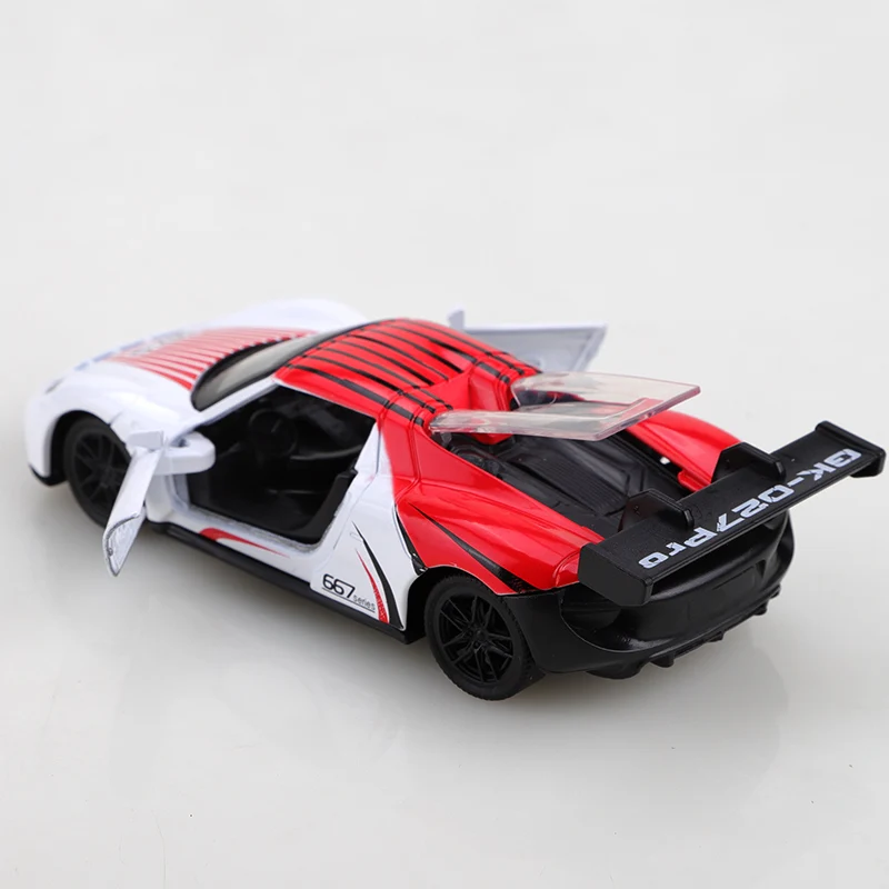 รถแข่งรางแบบดึงกลับ รุ่น 1.36 อัลลอย 918 บรรจุในถุง ของเล่นเด็ก ของขวัญวันเกิด สีสันทันสมัยเมื่อชนกัน ของเล่นอัลลอย