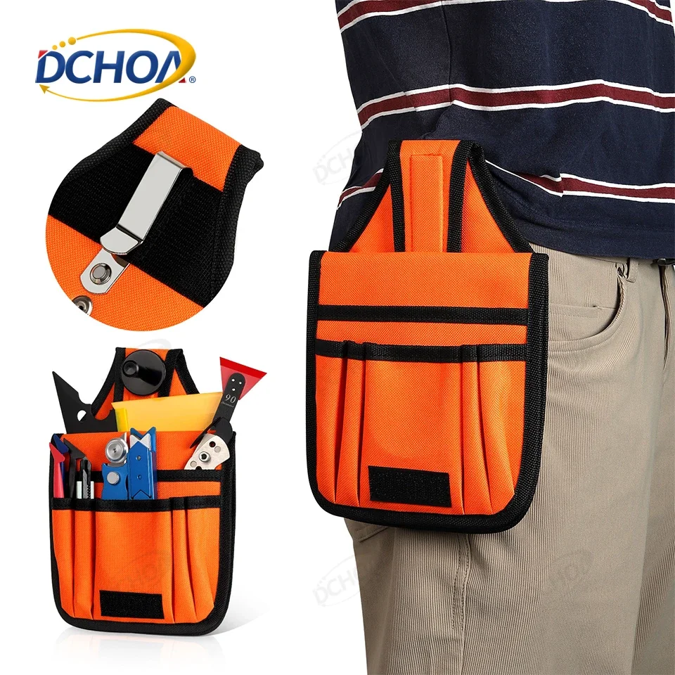 DCHOA Multi-functional Orange vinyl warp Tools Belt Bag window tint tool storage pouch