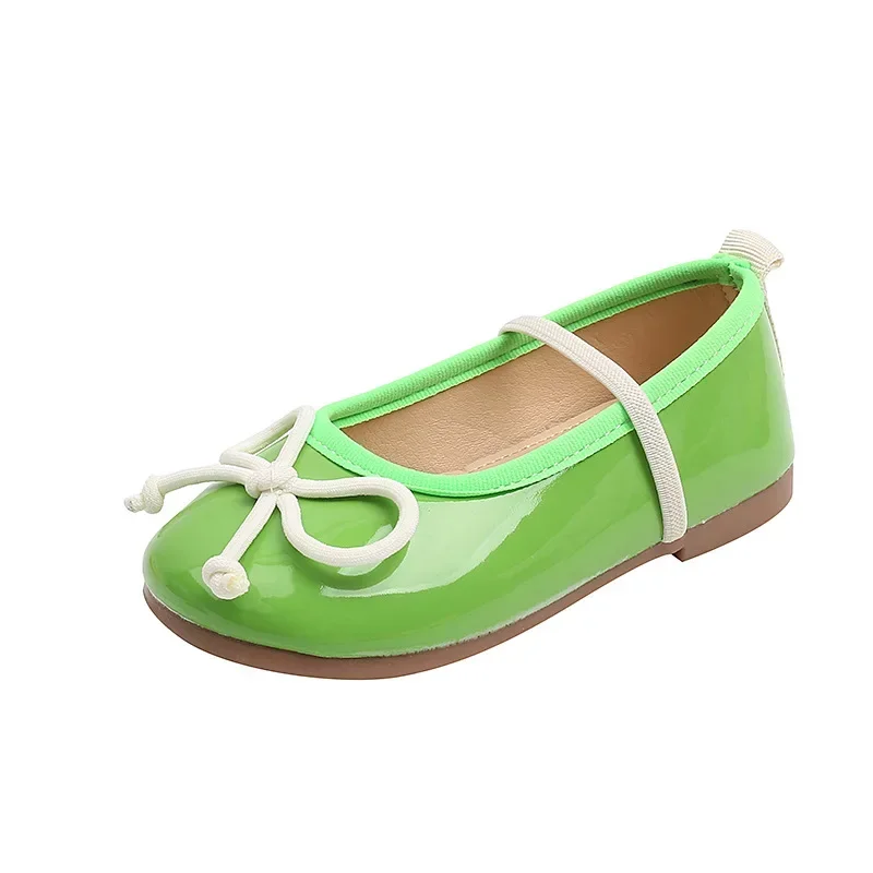 Baby Girl\'s Princess Shoes Leisure Candy Color Bowtie Kids Ballet Flats Toddler Light Elatsic Band Autumn Children Flat Shoe유아신발