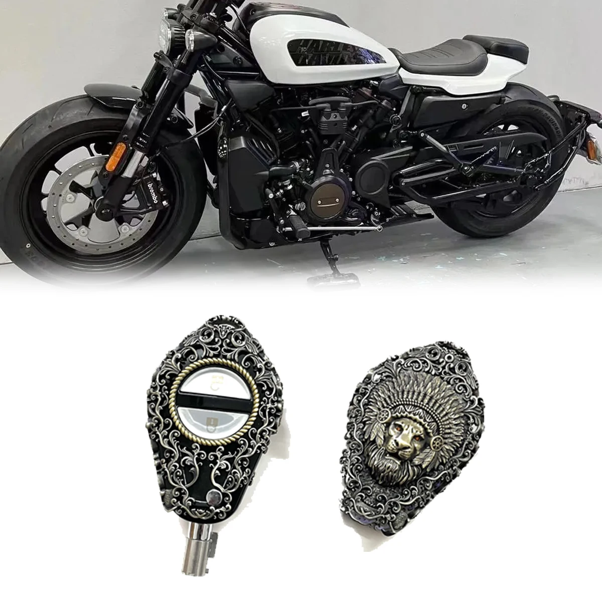 

Ultra Limited Smart Key Genuine Leather Case Fob Cover For Harley Davidson Motorcycles CVO Keychain With Brass Badge