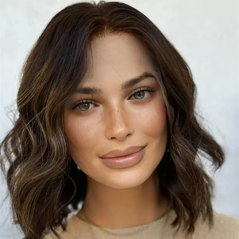 ombre-brown-brunette-eaze-cap-beginner-wig-synthetic-hd-lace-front-wigs-beautiful-woman-wig-short-wave-bob-cosplay-daily-party