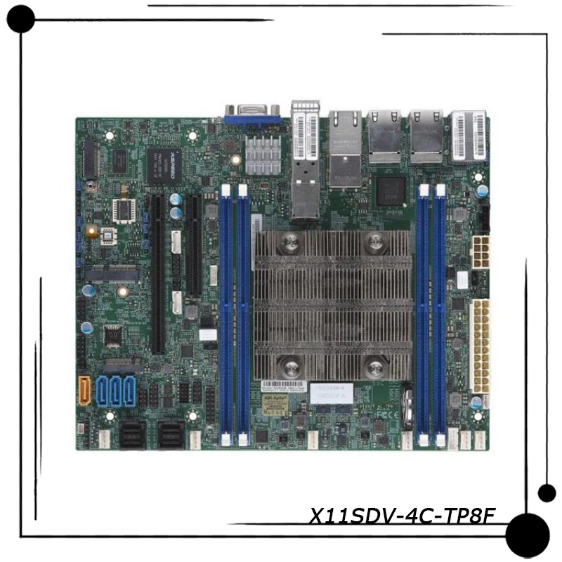 

X11SDV-4C-TP8F для Supermicro интегрированной четырехъядерной гигабитной сетевой карты D-2123IT 302-9D серверная материнская плата 2666/2400/2133 МГц ECC