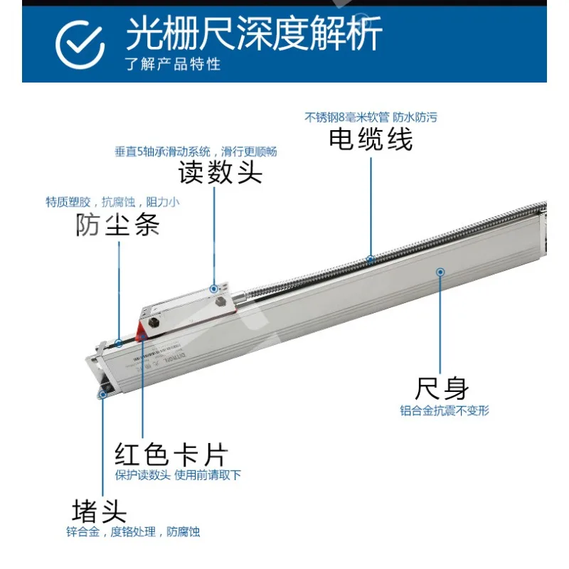 Large scale electronic grating ruler milling machine extended for high-precision measurement