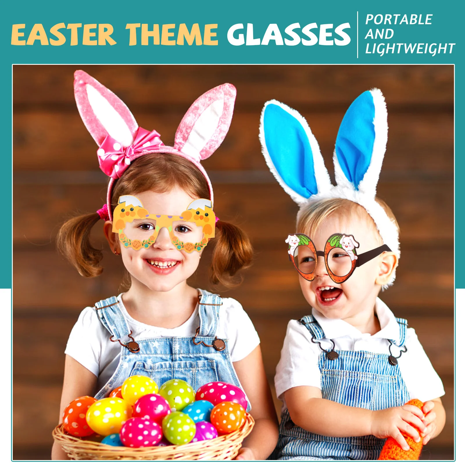 12 قطعة نظارات أرنب عيد الفصح تحت عنوان نظارات لوازم الحفلات للأطفال صور الدعامة عطلة اكسسوارات نظارات حفلات عيد الفصح #2