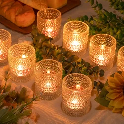 Wedding Glass Candle Holder For Table Centerpiece Decoration Mini Round Tealight Holder For Party Dinner And Festival Decoration