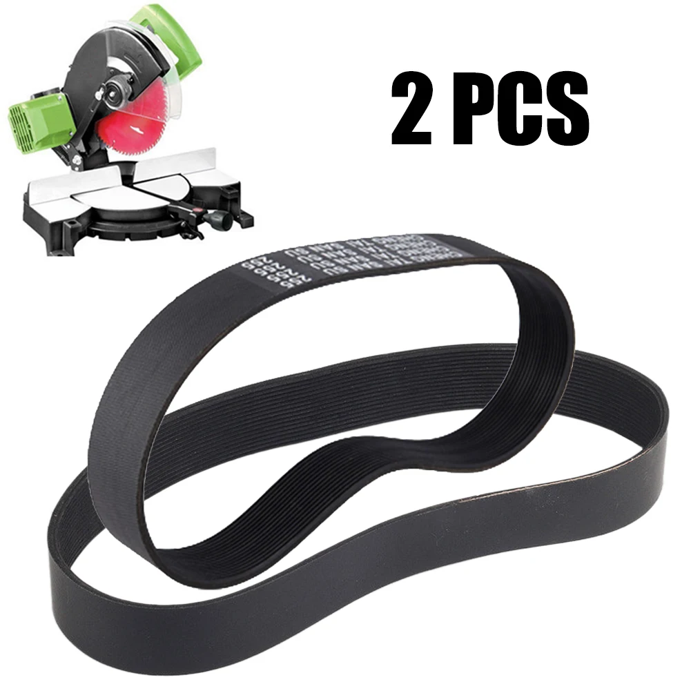 2x Electric Sawing Machine Rubber Belt Driving Belts Girth 490mm For 255 Electric Steel Mitre Saw Cutting Machine Replacement