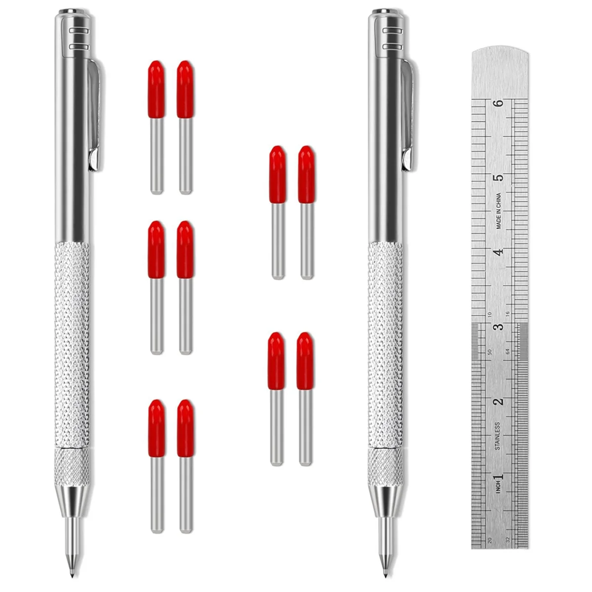กําลังมาแรงตอนนี้ 2 แพ็คทังสเตนคาร์ไบด์เคล็ดลับ Scriber เครื่องมือ, โลหะ Scribe Scriber เครื่องหมายเครื่องมือพร้อมแม่เหล็ก, ปากกาแกะสลักระดับพรีเมียม