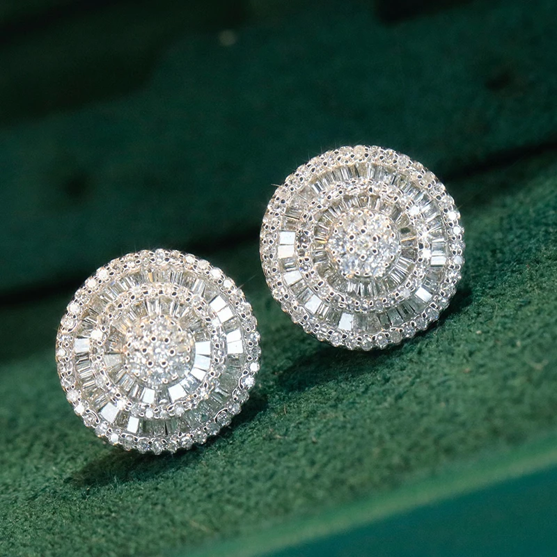 KUGG 100% 18K أقراط الذهب الأبيض الفاخرة شكل دائري 1.10 قيراط أقراط الماس الطبيعي الحقيقي للنساء مجوهرات الحفلات العالية #5