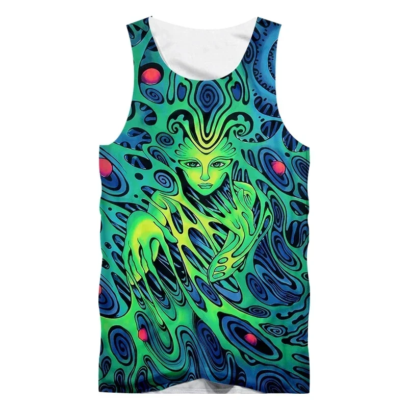 

Eye Painting Tank Tops Men Summer Vest Women Casual Sleeveless Shirts Hip Hop Streetwear Oversized Tops Male Clothes