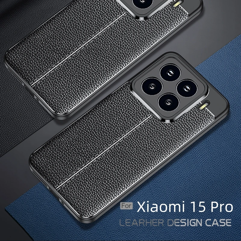 

For Xiaomi 15 Pro Case Cover Mi 15 Pro Capas Luxury New Shockproof Phone Bumper Back TPU Soft Leather For Fundas Xiaomi 15 Pro
