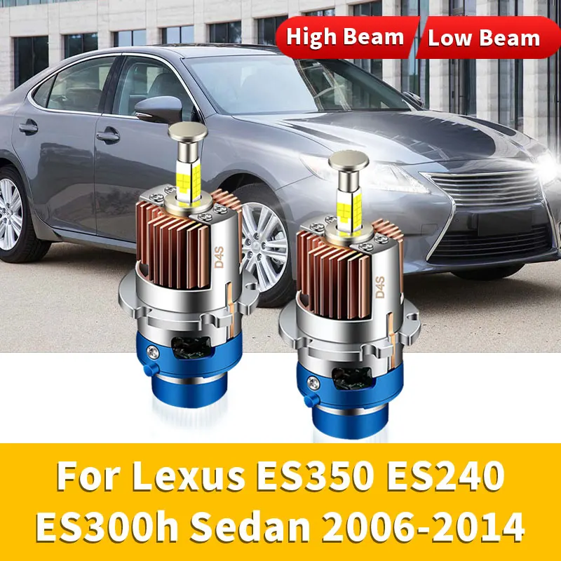 2Pcs For Lexus ES350 ES240 ES300h Sedan 2006-2014 LED Car Headlight Bulb HID High Low Beam Lamp Canbus Xenon Bulb Turbo Car Lamp