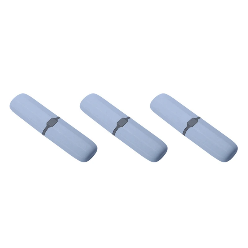 علبة فرشاة أسنان للسفر HIM-3X، حامل معجون أسنان قابل للتمدد، حاوية مضادة للبكتيريا، صندوق قابل للتعديل باللون الأزرق